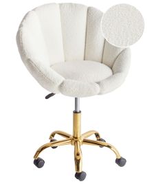 Boucle Desk Chair White ANNABELLE