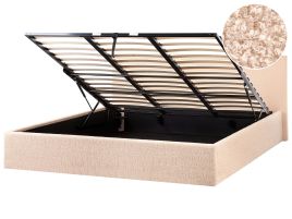 OBBEI Ottoman Bedframe Boucle 180 x 200cm EU Super Kingsize Bed Beige