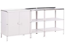 VLIAMA 3 Piece Outdoor Kitchen Set Metal White