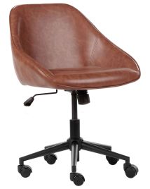 Faux Leather Office Chair Brown BARDSDALE