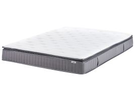 SAMREST Gel Memory Foam Pocket Spring Mattress Firm 180 x 200cm Super Kingsize - White with Grey
