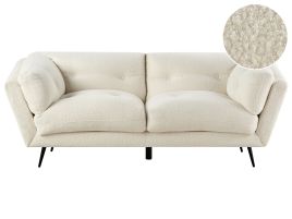 3 Seater Boucle Sofa White LENVIK