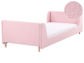 KAYE Kids Bedframe Boucle 90 x 200cm EU Single Bed Pink