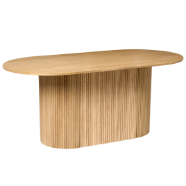 CERALUNE Wooden Oval Shape Dining Table - Light Oak