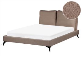 AMELLE Bedframe Boucle 140 x 200cm EU Double Bed Brown