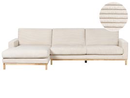 Right Hand Jumbo Cord Corner Sofa Light Beige SIGGARD