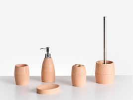 WOODLEIGHON 5-Piece Bathroom Accessories Set - Orange