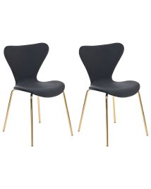 FRELLINGDON Velvet Dining Chairs - Set of 2 - Black