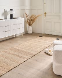 IRLAVON Jute Rug- Beige and Black, 80cm