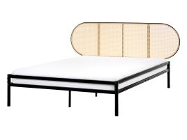 BEPOULIN Bed PE Rattan 140 x 200 cm (EU Double) Black