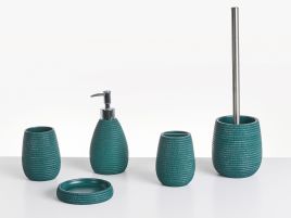 WOODDEN 5-Piece Bathroom Accessories Set Teal - Blue