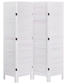 4 Panel Room Divider AVENES Off-White 163 cm 170 cm