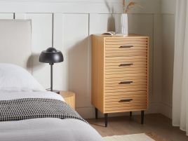 NOCTURA Oak Finish Chest of Drawers - Medium-sized Tallboy, 4 Drawers