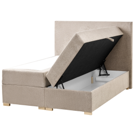 ORRADINE Small Double Fabric Divan Bed with Storage - Taupe