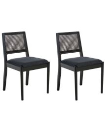 FERRISDEN Wooden Dining Chairs - Set of 2 - Black