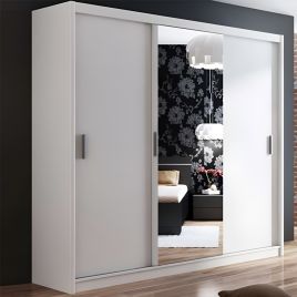 Sliding Wardrobe - SYDNEY 3 Door Mirrored Wardrobe White 250cm