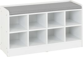 Portland Shoe Bench - White Steel Fabric