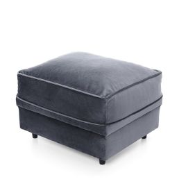 Chic Velvet Footstool - Dark Grey