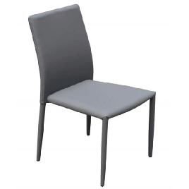 Buxton Leather Style Stackable Dining Chairs Set of 4 - Light Gary