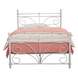 Baylor Metal Double Bed Frame - White