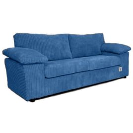 3 Seater Sofa - CORDURA Full Back Jumbo Cord Sofa Blue