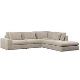 Corner Sofa - SOVA Fabric 4 Seater Left Hand Facing - Pearl