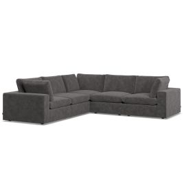 Corner Sofa - OBLAK Fabric 4 Seater Right Hand Facing Slate