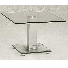 Cotswold Square Glass Lamp Table - Chrome