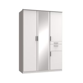 Wardrobe - KODERA 3 Door Wardrobe White 135cm