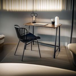 MORVANE Computer Desk Writing Desk with Steel Frame - Rustic Brown