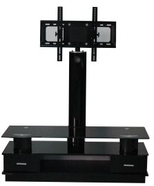 London 2 Drawer TV Stand with Bracket - Black 
