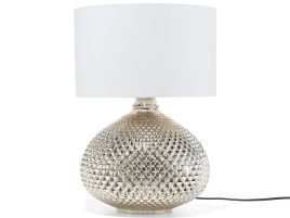 Table Lamp Gold Metal 55H cm White Polycotton Shade Glam 
