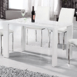Sleek Dining Fairfield High Gloss White Table - Rectangular Delight