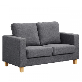 Buxton Linen Fabric 2 Seater Sofa - Dark Grey