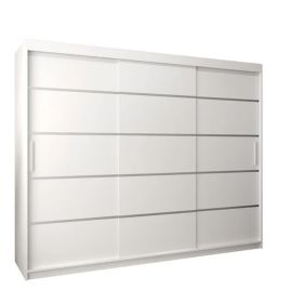 Sliding Wardrobe - VICENZA I 3 Door Wardrobe White 250cm