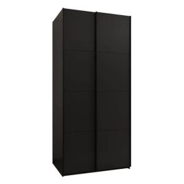 Sliding Wardrobe - BRADLEY 2 Door Wardrobe Black 100cm