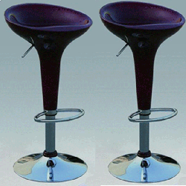 Bolton Chrome Bar Stool Pair with Adjustable Features - Red