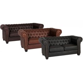 Frederick 2 Seater Leather and PVC Sofa - Brown
