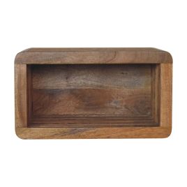 Bedside Table - RIMINI Open Slot Wall Mounted Nightstand Oak 45cm