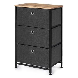 FARO Grey Fabric Chest of Drawers - Small-sized, 3 Drawers