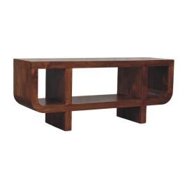 ORIN TV Unit Curved Edge with Open Shelves - Medium Oak