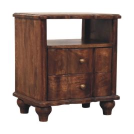 LUMERA Bedside Table Solid Wood Shelf Storage - Medium Wood