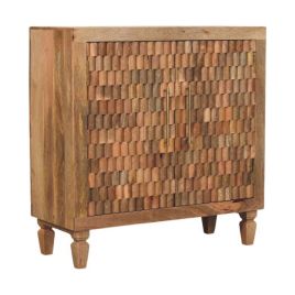 CADIRA Sideboard Solid Wood Block Cabinet - Gold