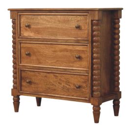 SPIN Oak Finish Chest of Drawers – Medium-sized, 3 Drawers, Ready Assembled