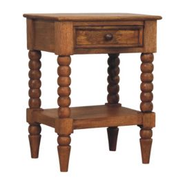 SPIN 1 Drawer Bedside Table - Medium Oak