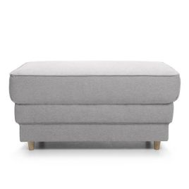 Prime Fabric Footstool - Light Grey