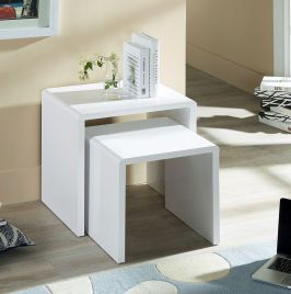 Manhattan White High Gloss Nest of Tables