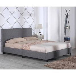Single Bed - YORKLYN 3ft Fabric Bedframe - Grey