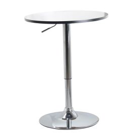 Conall Bar Table Top with Chrome Base - White