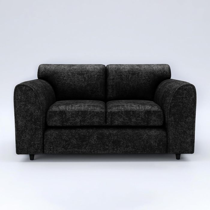 LORVANI Fabric 2 Seater Fullback Sofa - Black